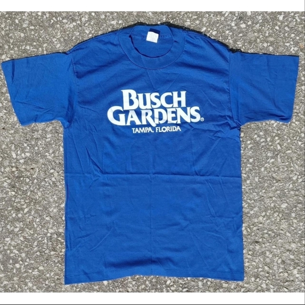 Vtg 1980s Busch Gardens Tampa Florida Tennessee River Made in USA T-Shirt (L)